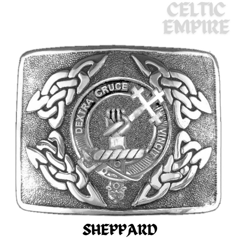 Sheppard Family Clan Crest Interlace Kilt Belt Buckle