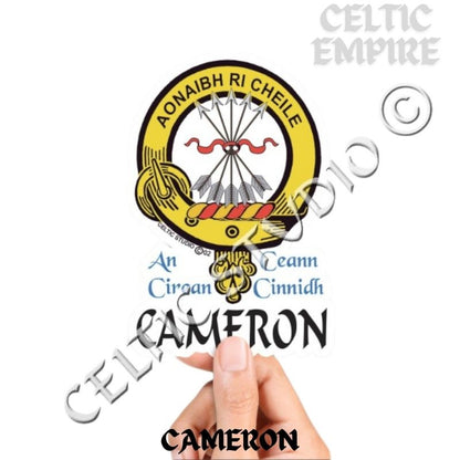 Cameron Family Clan Crest Decal | Custom Scottish Heritage Car & Laptop Stickers