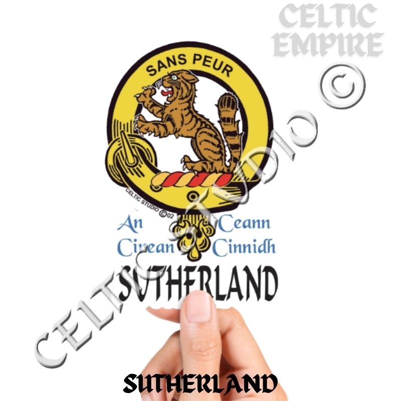 Sutherland Family Clan Crest Decal | Custom Scottish Heritage Car & Laptop Stickers