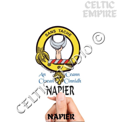 Napier Family Clan Crest Decal | Custom Scottish Heritage Car & Laptop Stickers