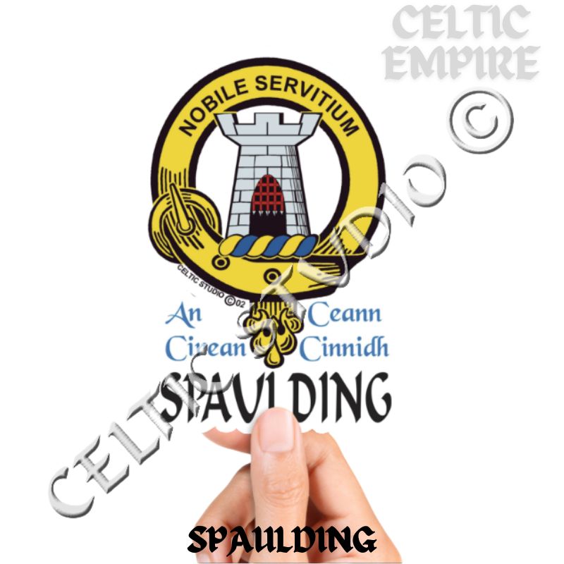 Spaulding Family Clan Crest Decal | Custom Scottish Heritage Car & Laptop Stickers