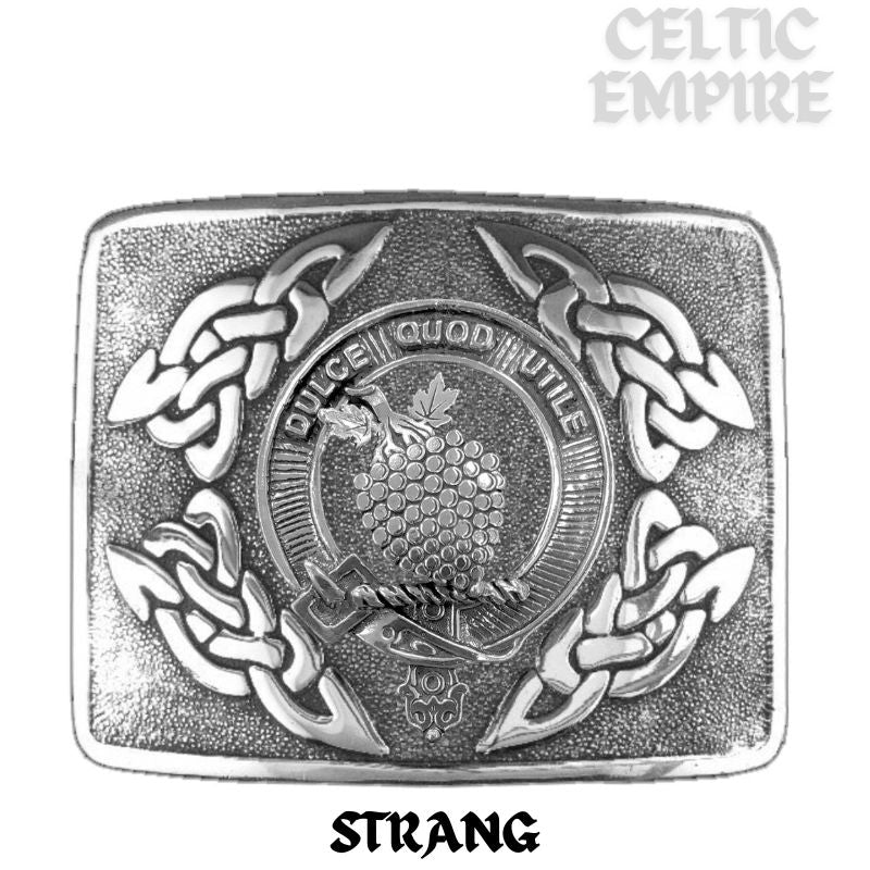 Strang Family Clan Crest Interlace Kilt Belt Buckle