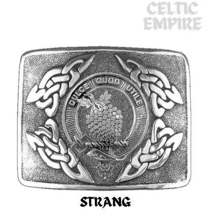 Strang Family Clan Crest Interlace Kilt Belt Buckle
