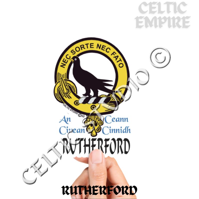 Rutherford Family Clan Crest Decal | Custom Scottish Heritage Car & Laptop Stickers