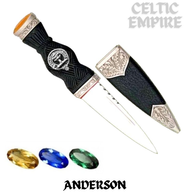 Anderson Family Clan Crest Sgian Dubh, Scottish Knife