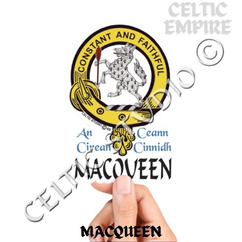 Macqueen Family Clan Crest Decal | Custom Scottish Heritage Car & Laptop Stickers