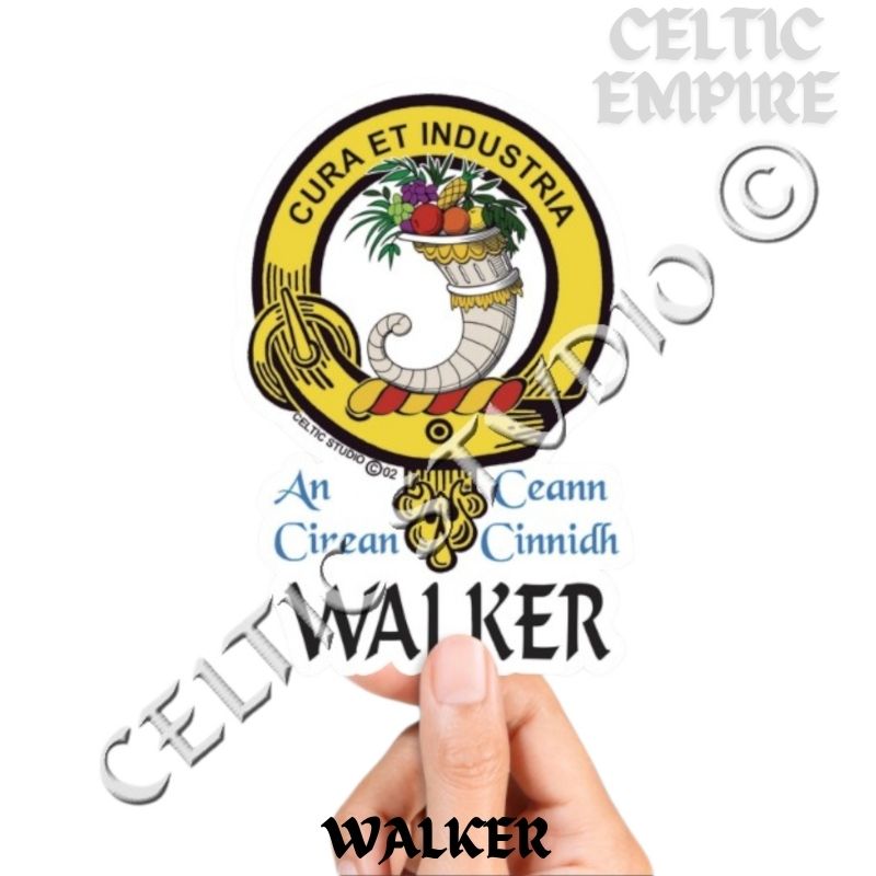 Walker Family Clan Crest Decal | Custom Scottish Heritage Car & Laptop Stickers