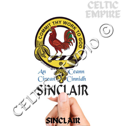 Sinclair Family Clan Crest Decal | Custom Scottish Heritage Car & Laptop Stickers