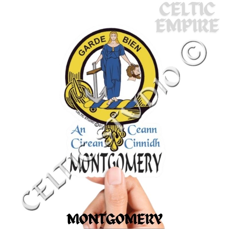 Montgomery Family Clan Crest Decal | Custom Scottish Heritage Car & Laptop Stickers
