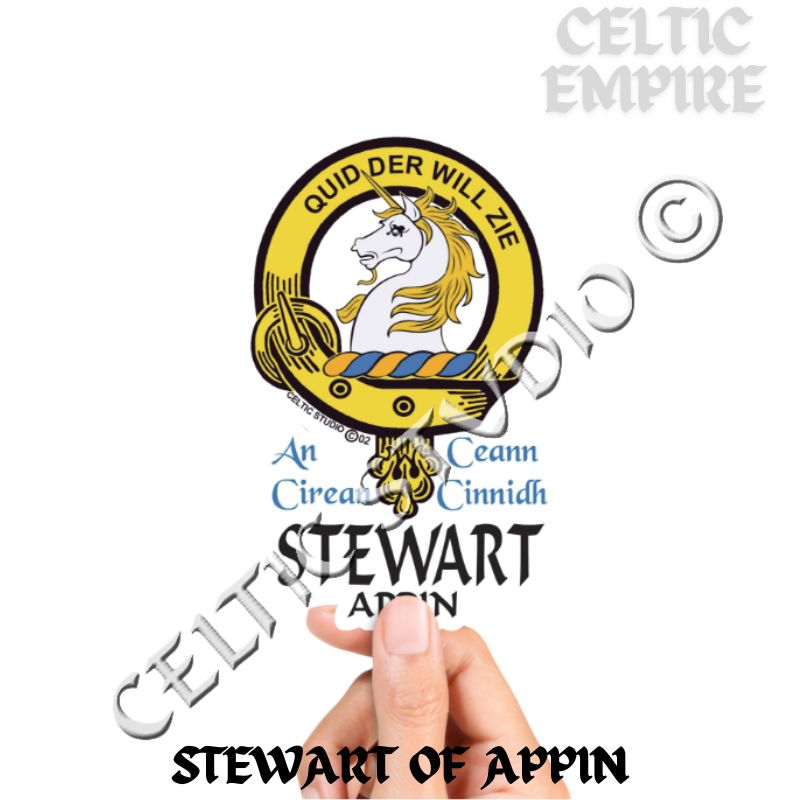Stewart (Appin) Family Clan Crest Decal | Custom Scottish Heritage Car & Laptop Stickers