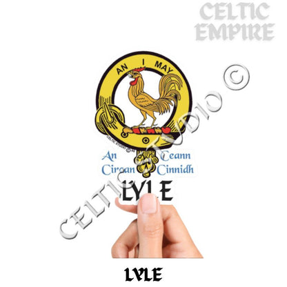 Lyle Family Clan Crest Decal | Custom Scottish Heritage Car & Laptop Stickers