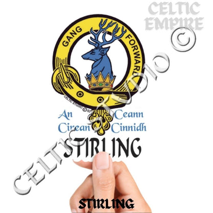 Stirling Family Clan Crest Decal | Custom Scottish Heritage Car & Laptop Stickers