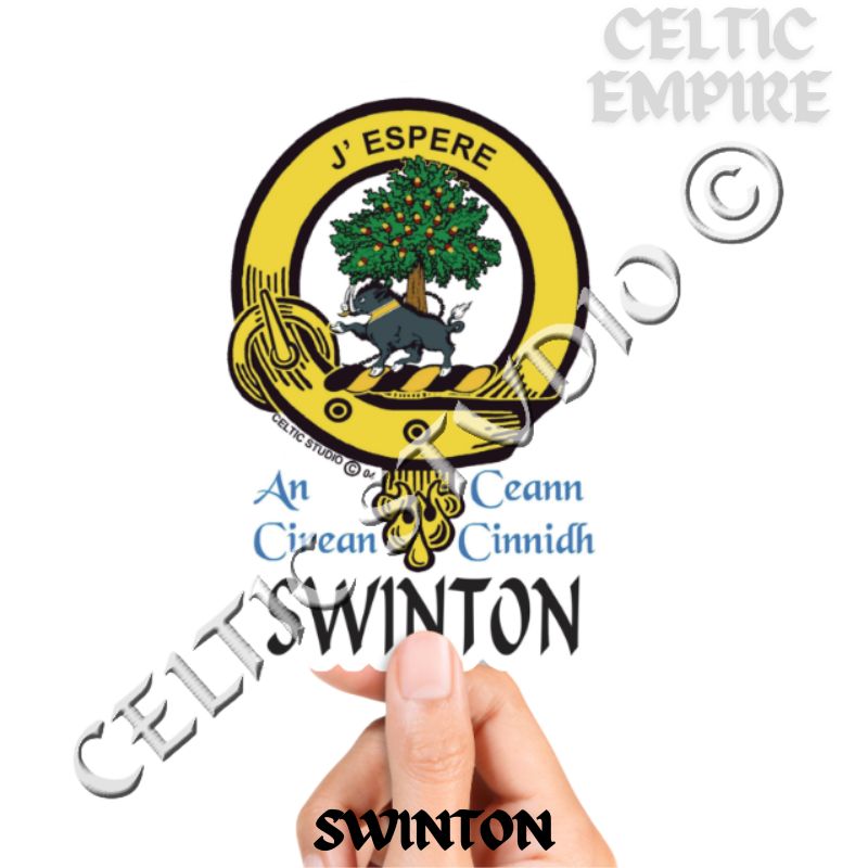 Swinton Family Clan Crest Decal | Custom Scottish Heritage Car & Laptop Stickers