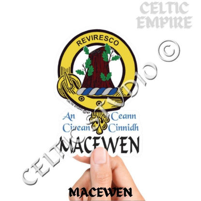 Macewen Family Clan Crest Decal | Custom Scottish Heritage Car & Laptop Stickers