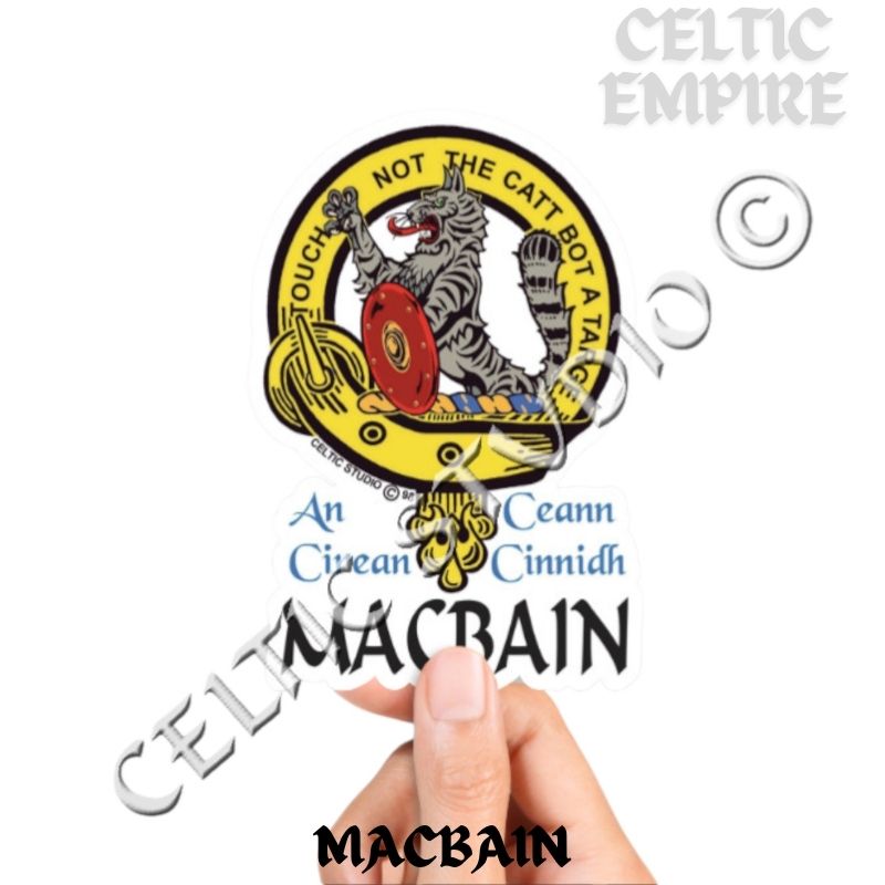 Macbain Family Clan Crest Decal | Custom Scottish Heritage Car & Laptop Stickers
