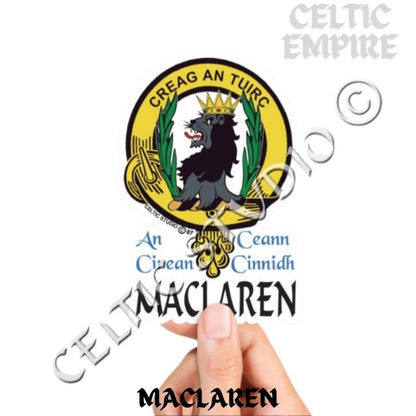 Maclaren Family Clan Crest Decal | Custom Scottish Heritage Car & Laptop Stickers