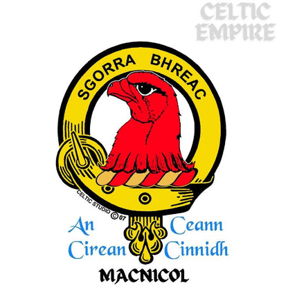 MacNicol Family Clan Crest Scottish Pewter Cap Badge