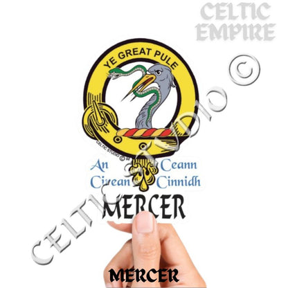 Mercer Family Clan Crest Decal | Custom Scottish Heritage Car & Laptop Stickers