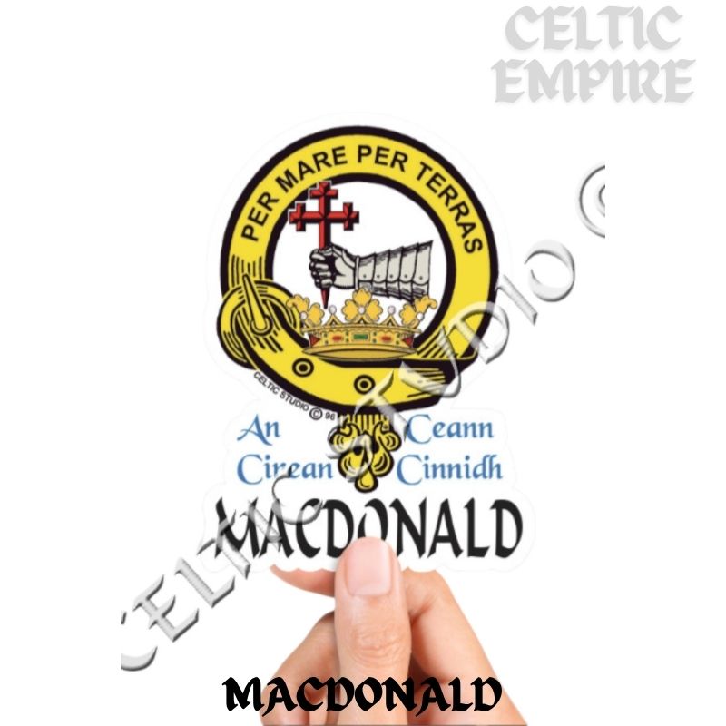 Macdonald Family Clan Crest Decal | Custom Scottish Heritage Car & Laptop Stickers