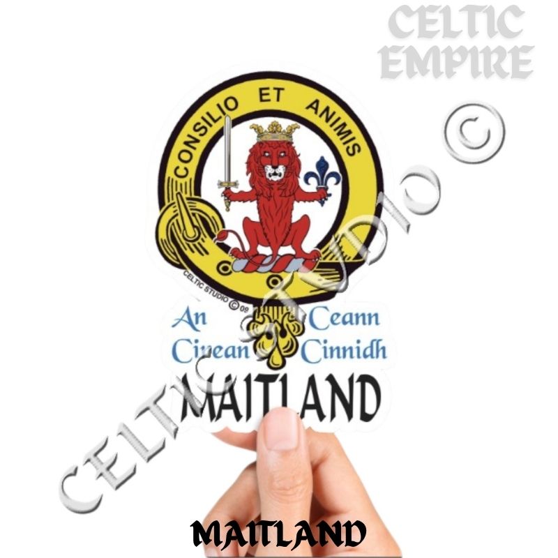 Maitland Family Clan Crest Decal | Custom Scottish Heritage Car & Laptop Stickers