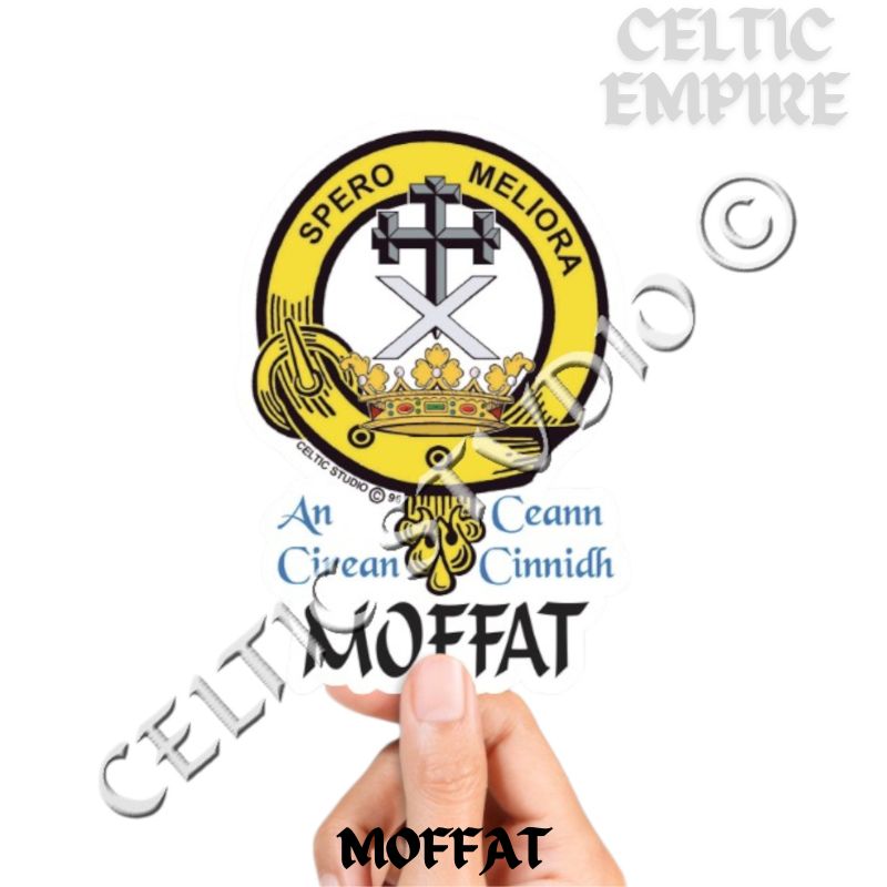 Moffat Family Clan Crest Decal | Custom Scottish Heritage Car & Laptop Stickers