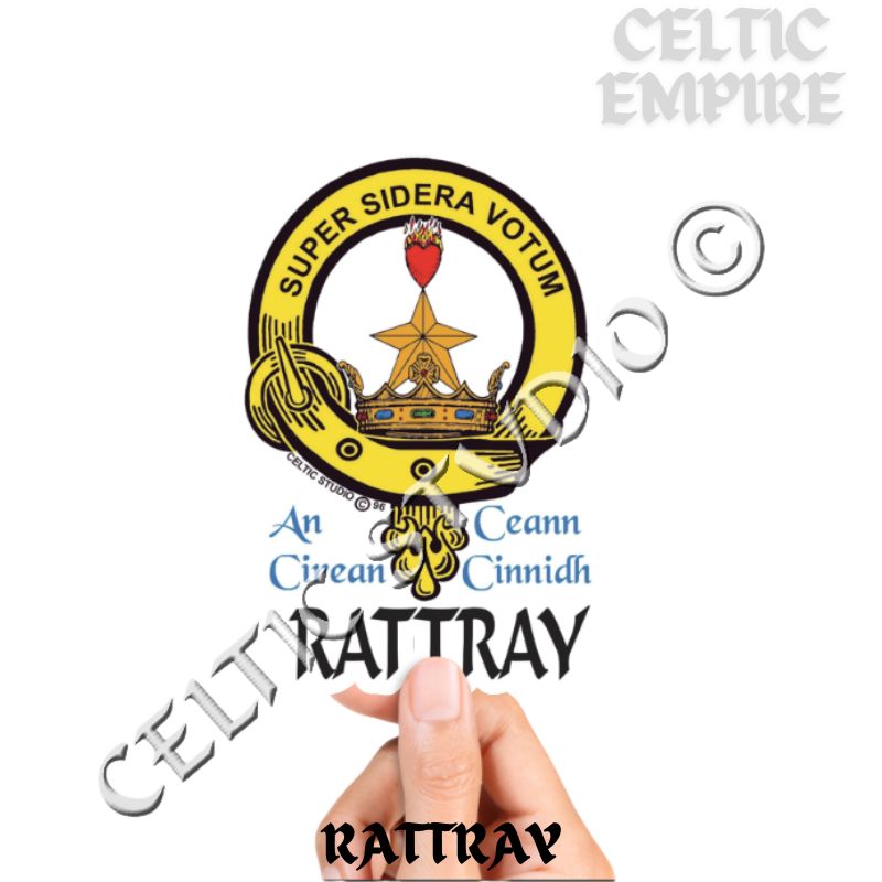 Rattray Family Clan Crest Decal | Custom Scottish Heritage Car & Laptop Stickers