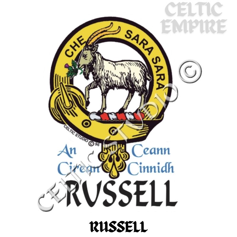 Russell (Goat) Family Clan Crest Decal | Custom Scottish Heritage Car & Laptop Stickers