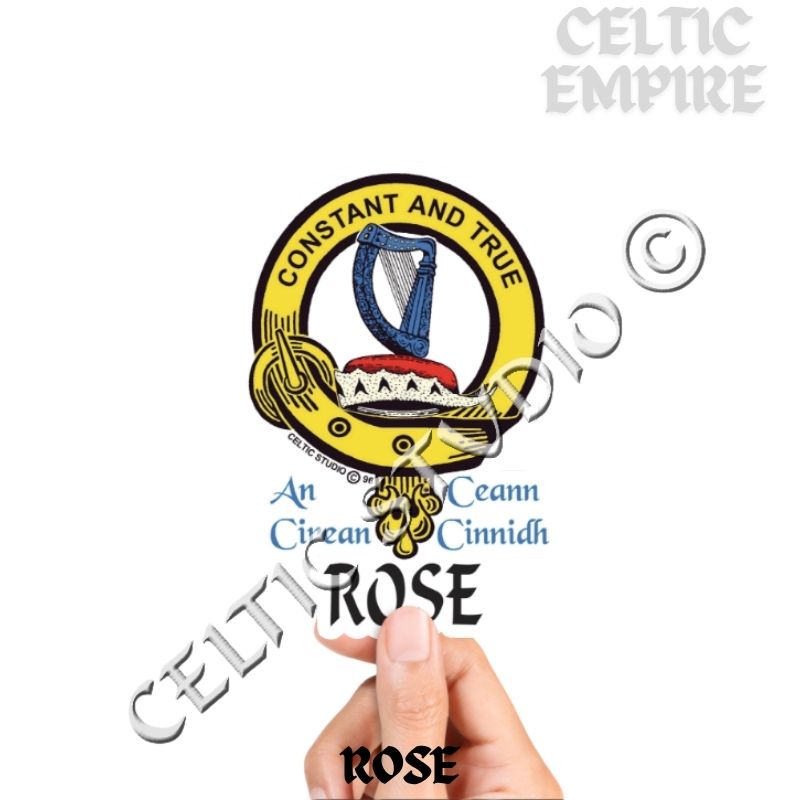 Rose Family Clan Crest Decal | Custom Scottish Heritage Car & Laptop Stickers
