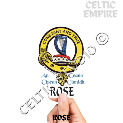 Rose Family Clan Crest Decal | Custom Scottish Heritage Car & Laptop Stickers