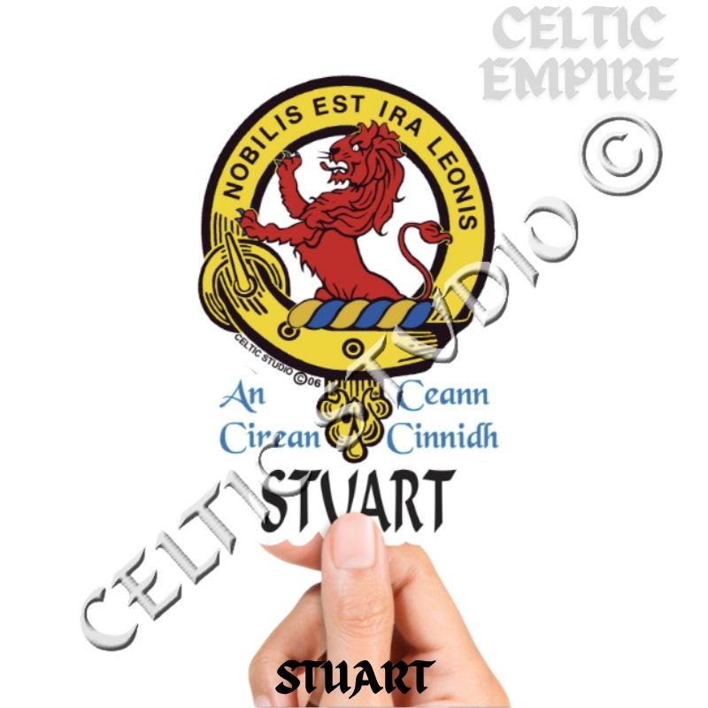 Stuart Family Clan Crest Decal | Custom Scottish Heritage Car & Laptop Stickers