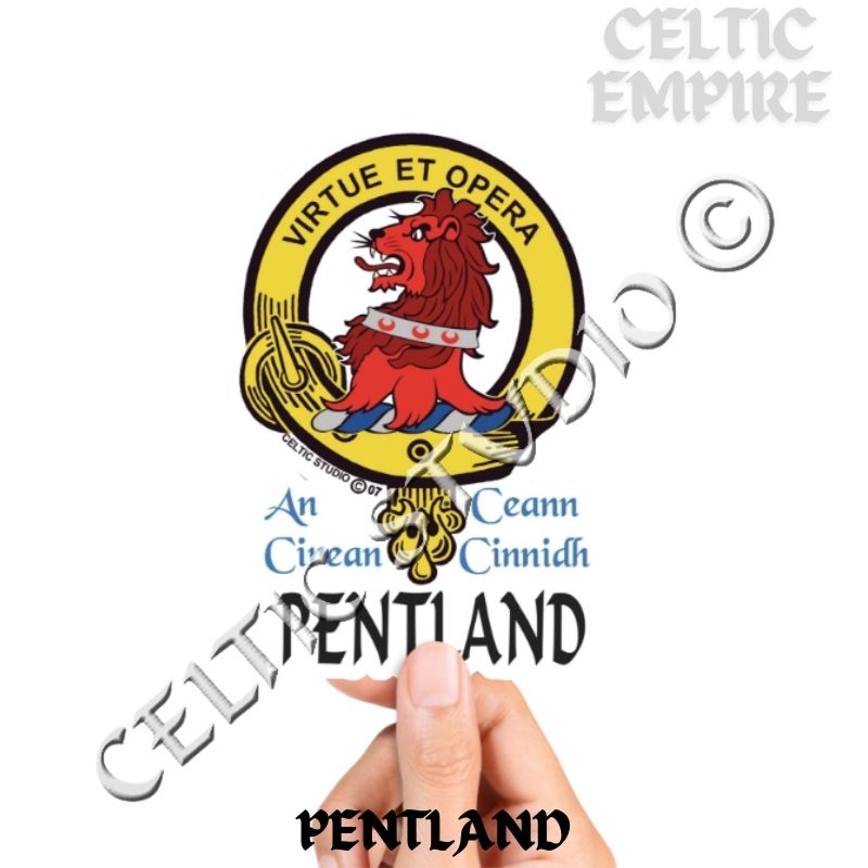 Pentland Family Clan Crest Decal | Custom Scottish Heritage Car & Laptop Stickers