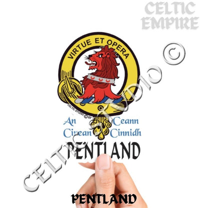 Pentland Family Clan Crest Decal | Custom Scottish Heritage Car & Laptop Stickers
