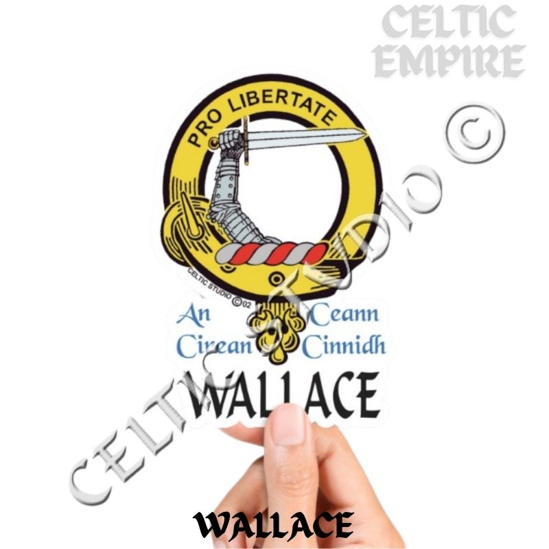 Wallace Family Clan Crest Decal | Custom Scottish Heritage Car & Laptop Stickers