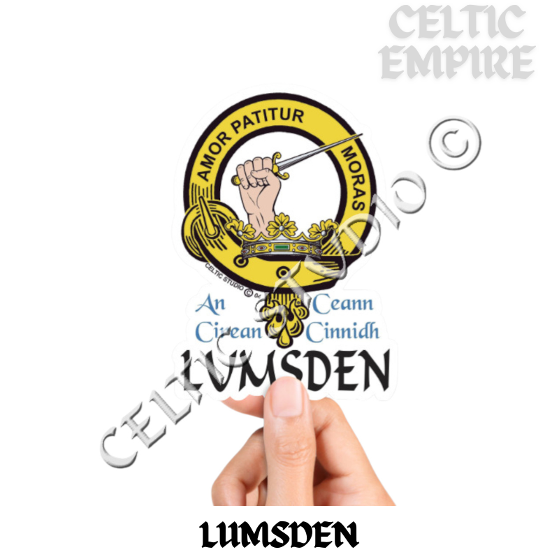 Lumsden Family Clan Crest Decal | Custom Scottish Heritage Car & Laptop Stickers