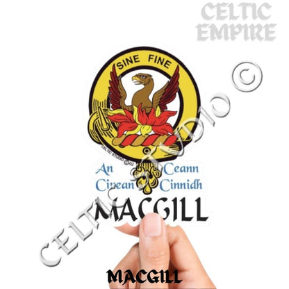 Macgill Family Clan Crest Decal | Custom Scottish Heritage Car & Laptop Stickers