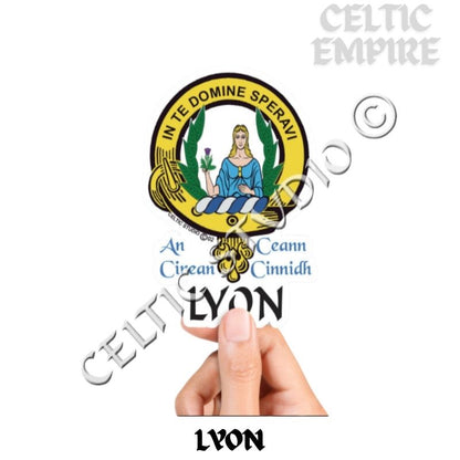 Lyon Family Clan Crest Decal | Custom Scottish Heritage Car & Laptop Stickers