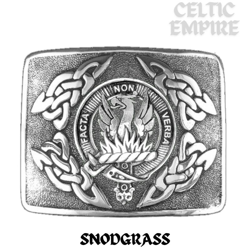 Snodgrass Family Clan Crest Interlace Kilt Belt Buckle