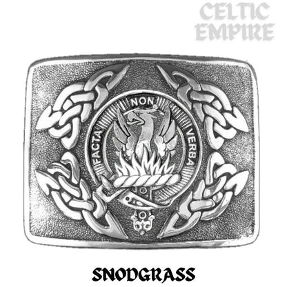 Snodgrass Family Clan Crest Interlace Kilt Belt Buckle