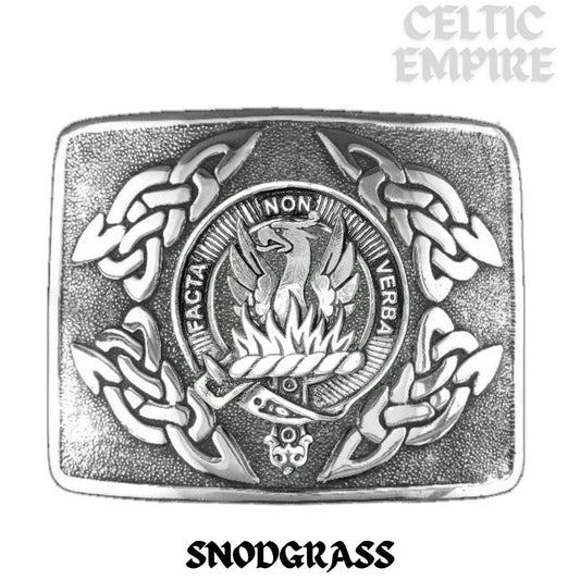 Snodgrass Family Clan Crest Interlace Kilt Belt Buckle