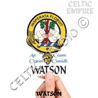 Watson Family Clan Crest Decal | Custom Scottish Heritage Car & Laptop Stickers