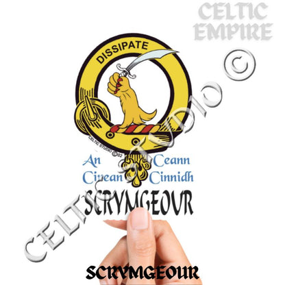 Scrymgeour Family Clan Crest Decal | Custom Scottish Heritage Car & Laptop Stickers