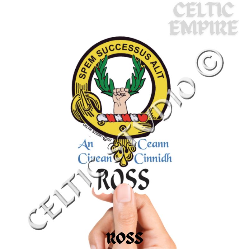 Ross Family Clan Crest Decal | Custom Scottish Heritage Car & Laptop Stickers