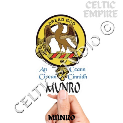 Munro Family Clan Crest Decal | Custom Scottish Heritage Car & Laptop Stickers