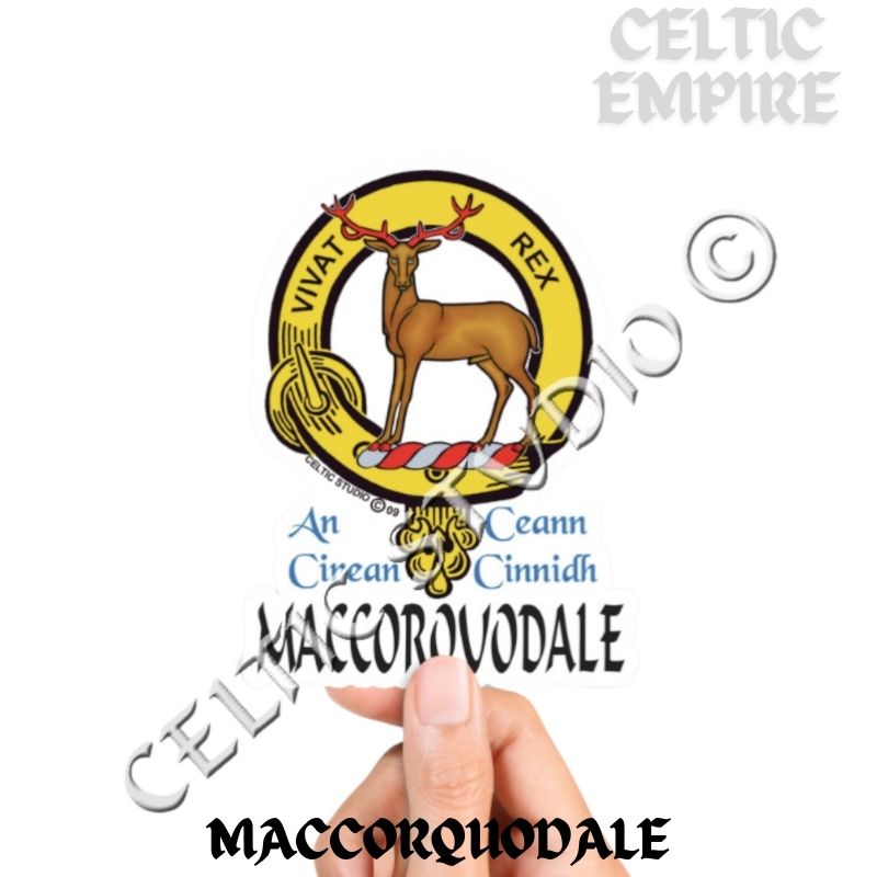 Maccorquodale Family Clan Crest Decal | Custom Scottish Heritage Car & Laptop Stickers