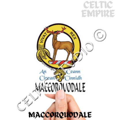 Maccorquodale Family Clan Crest Decal | Custom Scottish Heritage Car & Laptop Stickers