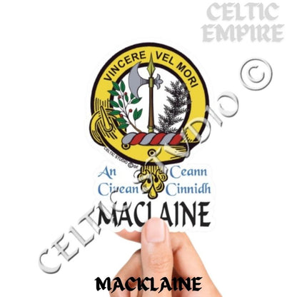Maclaine Family Clan Crest Decal | Custom Scottish Heritage Car & Laptop Stickers