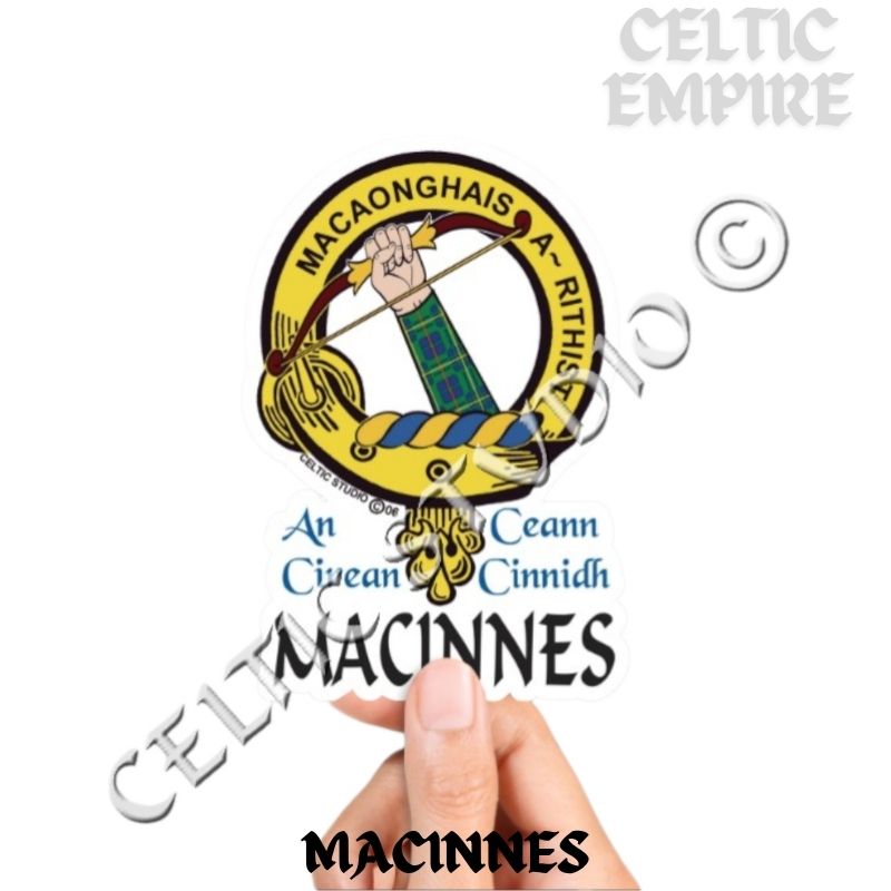 Macinnes Family Clan Crest Decal | Custom Scottish Heritage Car & Laptop Stickers