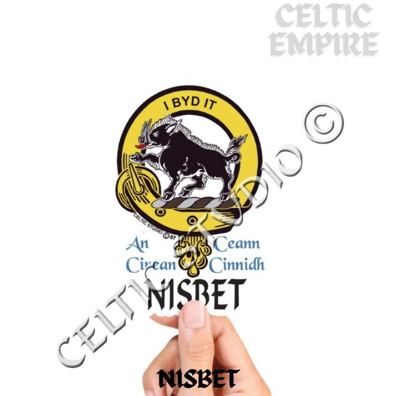 Nisbet Family Clan Crest Decal | Custom Scottish Heritage Car & Laptop Stickers