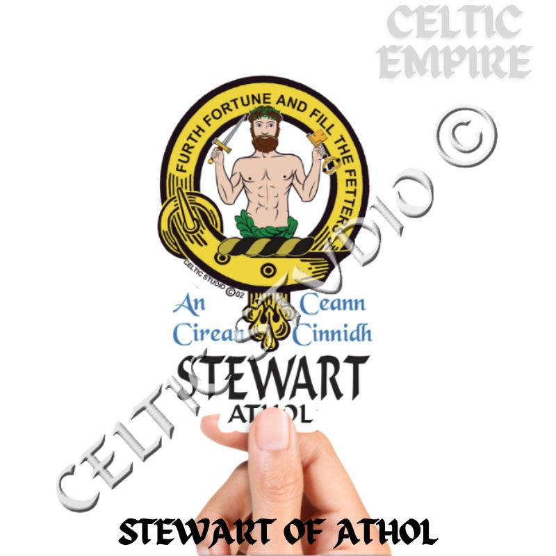 Stewart (Athol) Family Clan Crest Decal | Custom Scottish Heritage Car & Laptop Stickers