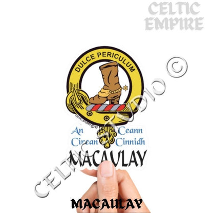 Macaulay Family Clan Crest Decal | Custom Scottish Heritage Car & Laptop Stickers
